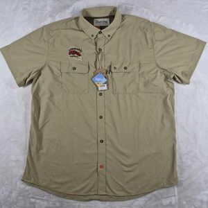 Duck Camp Hunting Shirt Men's 2XL Beige Lightweight Fishing Outdoors UPF 40+ NWT